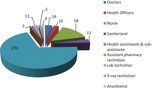 Figure 3. Health personnel per health institution (1978).