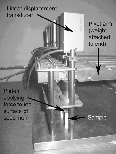 Figure 3 Photograph of rig used to monitor shrinkage and creep.