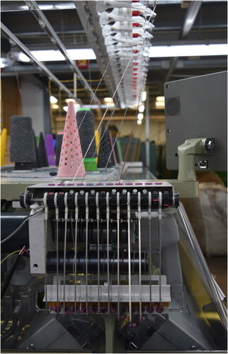 Figure 2 A Shima Seiki machine in the Textile Facilitation Unit (TFU). Photo by Susan Timmins as part of this study. Copyright the author. 2018.