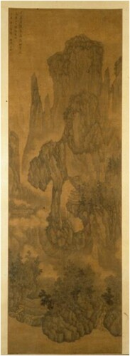 Fig. 12. Wu Bin (c. 1543–c. 1626), 1000 Peaks and Myriad Ravines, 1617, hanging scroll, ink on silk, 47 1/2 × 15 3/4 in. (120.65 × 40.00 cm). Newfields — Indianapolis Museum of Art. Open Access.