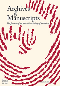 Cover image for Archives and Manuscripts, Volume 47, Issue 2, 2019