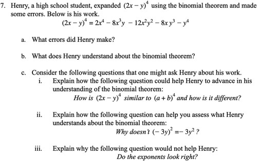 Figure 1. Henry's Question: An example of a teaching application.