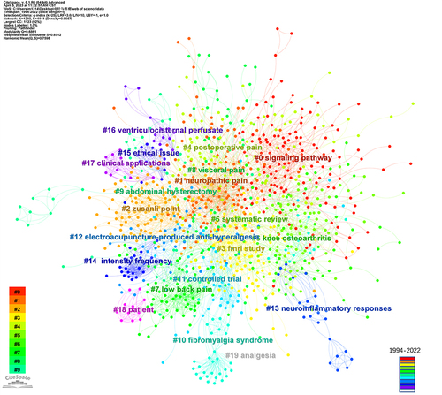 Figure 6 Network map of co-citation of references.