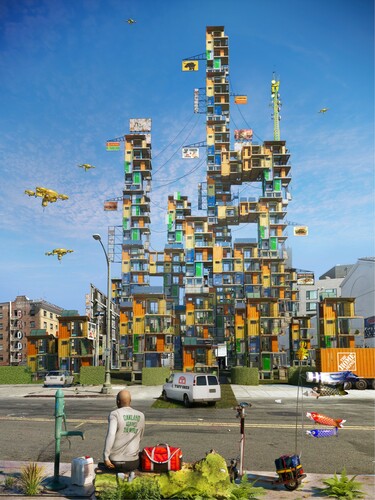 Figure 2: Tuff Towers, 2021. Art: Olalekan Jeyifous.