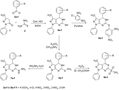 Scheme 1.  Synthesis of various 6-substituted pyrazolo[3,4-d]pyrimidines.