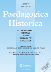 Cover image for Paedagogica Historica, Volume 52, Issue 1-2, 2016