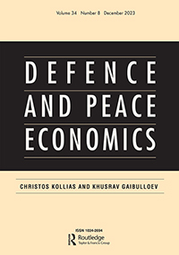 Cover image for Defence and Peace Economics, Volume 34, Issue 8, 2023