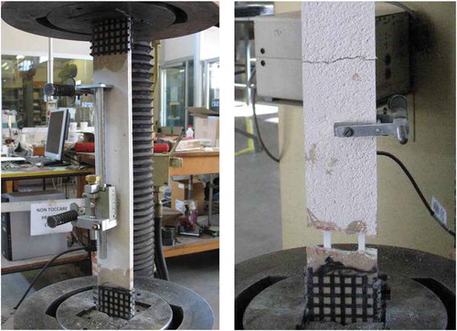 Figure 1. View of the testing set-up for the reinforced mortar plates.