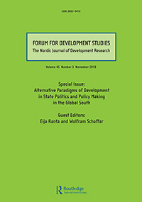 Cover image for Forum for Development Studies, Volume 45, Issue 3, 2018