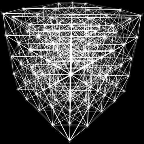 Figure 1. Raymond Aschheim (http://polytopics.com/), Hyperdiamond, 2010. Transparent acrylic, object technology 8″ × 8″ × 8″.