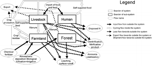 Figure 3  Summary sketch of N cycling at a regional scale (Kimura and Hatano 2006).