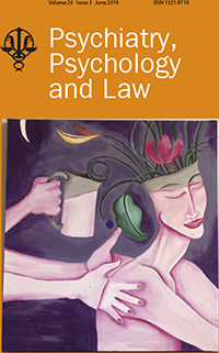 Cover image for Psychiatry, Psychology and Law, Volume 26, Issue 3, 2019