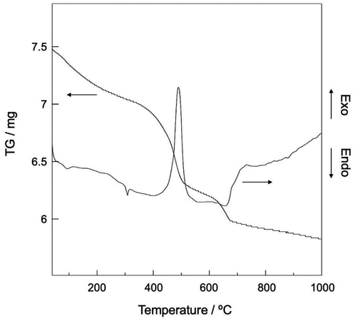 Figure 5. TG-DTA profiles of ethyl 20:80.