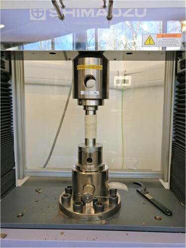 Figure 1. Unconfined compression test setup.