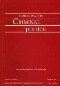 Cover image for Current Issues in Criminal Justice, Volume 13, Issue 2, 2001