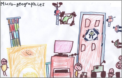 Figure 2. ‘Micro-geographies’, a drawing by the (then) young son of Chris (used with the former’s informed permission).