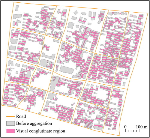 Figure 14. Visual conglutinate area extraction results from experimental data.