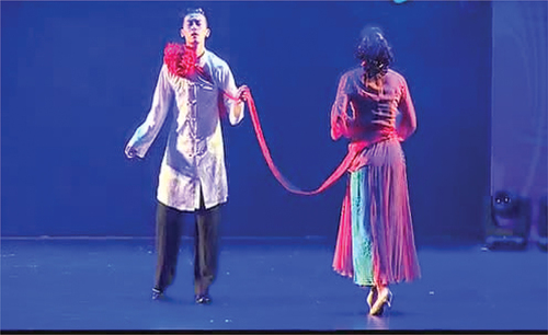 Figure 4. Marriage performed by Shuai Wang and Xiufeng Guo in the 2013 CBDF creative showdance competition.