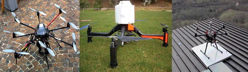 Figure 5. (a) Micro-octocopter, (b) Mini-quadcopter, (c) Mini-hexacopter.