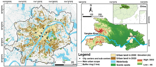Figure 1. Geographic location of the study area (Wuhan, Hubei Province, China).