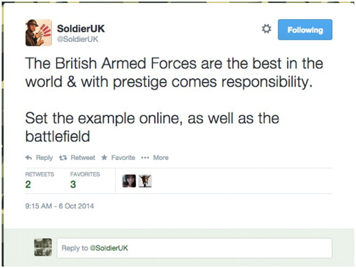 Figure 15. Screenshot from @SoldierUK Twitter account.