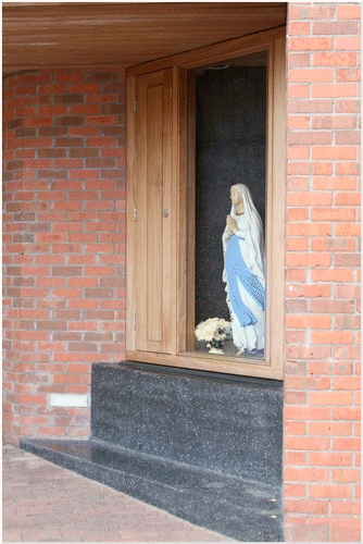 Figure 6. The re‐placed Marian statue at the new Timberyard building, Dublin 8.