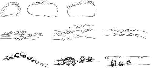 Figure 22. Conceptual sketches of potential urban layouts based on the research - preliminary interpretation of the results for selected examples, A. Kurkowska.