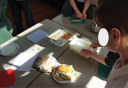 Figure 2. Cooking workshops using produce from the school garden.