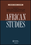 Cover image for African Studies, Volume 68, Issue 2, 2009