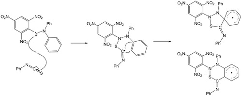 Figure 2. Proposed mechanism for the reaction of phenyl ITC with the DPPH radical.