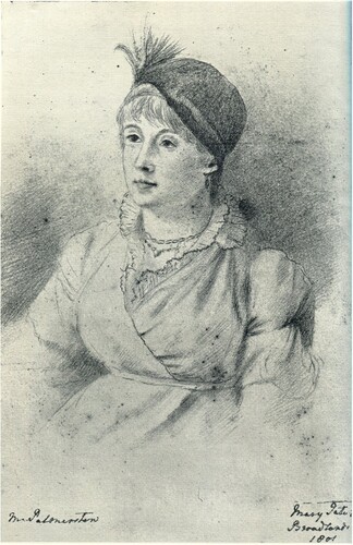 FIGURE 2 Mary Tate, drawing of Viscountess Palmerston (1801). From Connell, Portrait of a Whig Peer, facing p. 129. (This drawing was in the Broadlands collection in 1957 and has subsequently disappeared. Despite due diligence, its current location has not been identified; furthermore, the rights to Connell’s book were not transferred to Andre Deutsch’s successor companies).