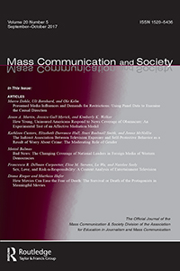 Cover image for Mass Communication and Society, Volume 20, Issue 5, 2017