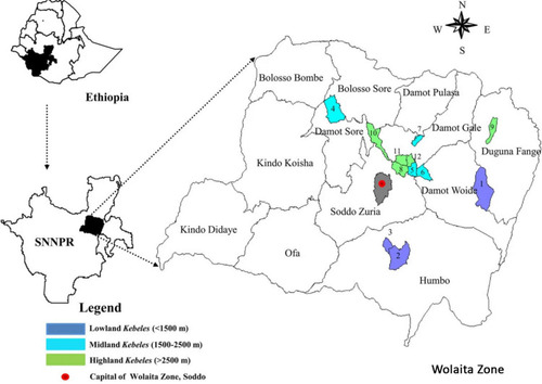 Figure 1 Administrative map of Wolaita Zone.