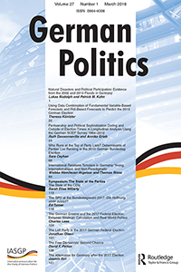 Cover image for German Politics, Volume 27, Issue 1, 2018