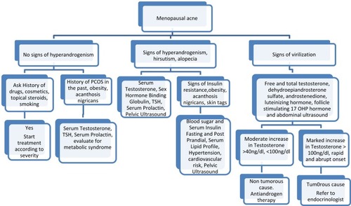 Figure 3 Laboratory evaluation in menopausal acne.Citation15