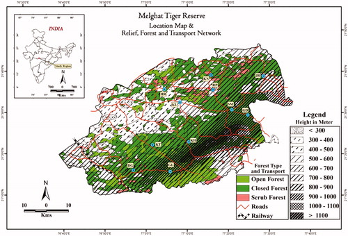 Figure 1. Map showing sampling location of the wild gaur from the Melghat Tiger Reserve of Central India.