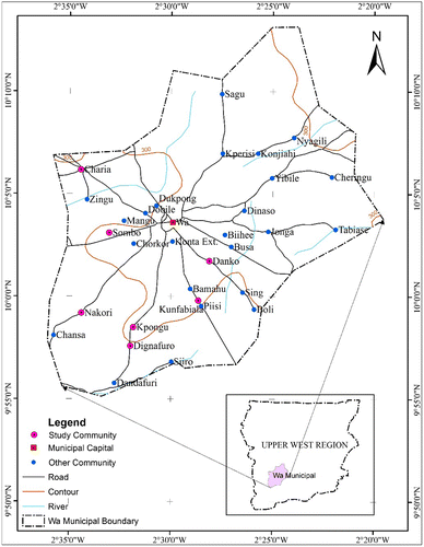 Figure 1. Map of Wa municipality.