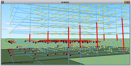 Figure 19. All nodes within a 40-m walking distance to node 3354 after constraints applied.