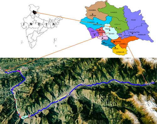 Figure 1. Location and alignment of highway under study.