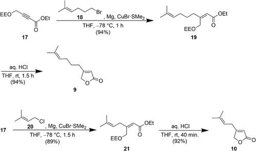 Scheme 3. Synthesis of compounds 9 and 10.