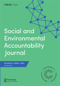 Cover image for Social and Environmental Accountability Journal, Volume 43, Issue 1, 2023