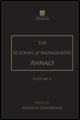 Cover image for The Academy of Management Annals, Volume 6, Issue 1, 2012