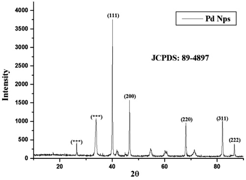 Figure 5. XRD pattern of Pd NPs.