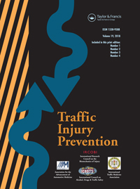 Cover image for Traffic Injury Prevention, Volume 19, Issue 4, 2018