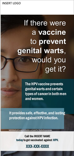 Figure 1. Sample Brochure.Reproduced with permission from the HPV Campus Vaccination Program website (https://www.hpv-cvc.org).