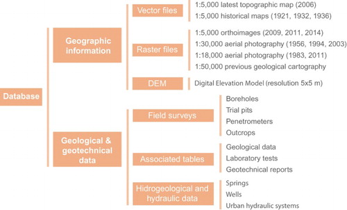 Figure 3. General organization of collected data.