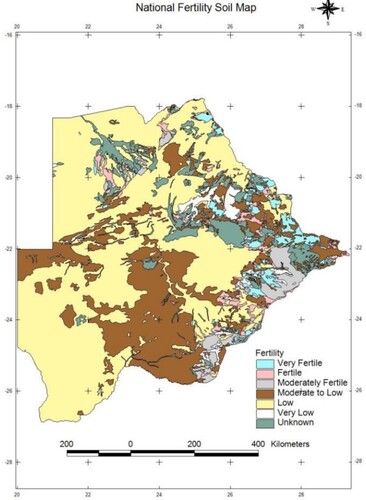 Figure 2. National soil fertility map of Botswana.