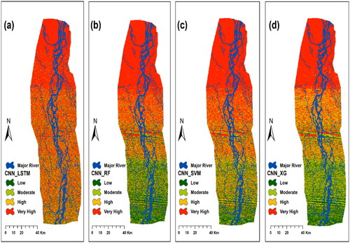 Figure 7. Flood susceptibility maps.