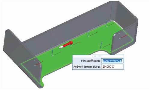 Figure 21. FEA input parameters.