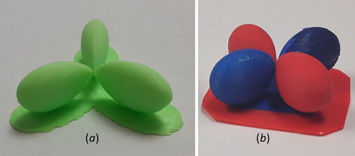 Figure 6. MPOD 3D printing of longitudinal properties. (a) Quartz piezoelectricity; (b) LiCoPO4 magnetoelectricity. Positive and negative values are observable.